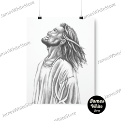 jesus - fine art print, jesus wall art, faith christianity poster print, hand-drawn jesus art, holy trinity
