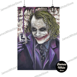 king of madness, heath ledger joker, oil painting - poster print