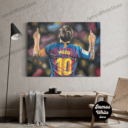 lionel messi - fine art print, messi barcelona wall art, lionel messi world cup poster print, hand- painted futbol art-1