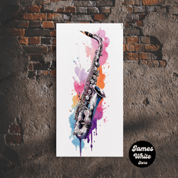 Framed Canvas Ready To Hang, Saxophone Graffiti Wall Art, Saxophone Gifts, Cool Musical Wall Art, Unique Gift, Gift For