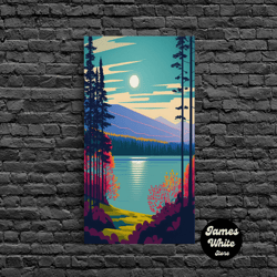 framed canvas ready to hang, scandinavian inspired pacific northwest art, pop art, framed canvas print, high contrast vi