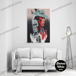 framed canvas ready to hang, spaghetti western movie poster, fictional movie art, framed canvas print, wall art, wall de