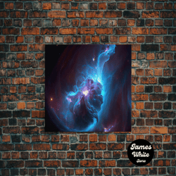 framed canvas ready to hang, stunning nebula canvas wall art design, poster print decor for home office decoration, can