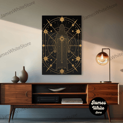 framed canvas ready to hang, tarot card art, tarot decor, mystical wall art, celestial wall art, canvas print, wall art,