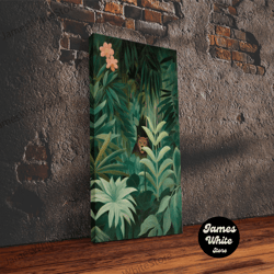 Framed Canvas Ready To Hang, Tropical Botanical Wall Art, Framed Canvas Print Or Poster Art, Maximalist Art, Jungle Prin