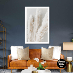 aesthetic wall art, romantic dried herb canvas art, boho wall decor, beige, roll up canvas, stretched canvas art, framed