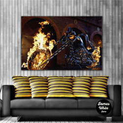 burning engine ghost rider ghost rider marvel roll up canvas, stretched canvas art, framed wall art painting