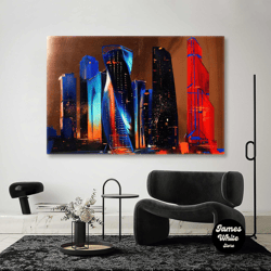 cityscape skyscrapers architecture civil engineering city planning roll up canvas, stretched canvas art, framed wall art