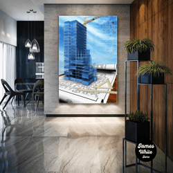 civil engineer office wall decor, civil engineer canvas art, roll up canvas, stretched canvas art, framed wall art paint