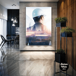 civil engineering wall art, city canvas art, civil engineer wall decor, roll up canvas, stretched canvas art, framed wal