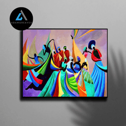 decorative wall art, colorful wall art, african dancers, african woman poster, african wall art, black woman poster, abs