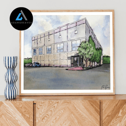 decorative wall art, pam beesley halpert fan gift, the office artwork print, watercolour painting wall art, landscape ca