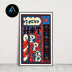 decorative wall art, red hot chili peppers canvas, unlimited love usa tour canvas, red hot chili peppers 2023 tour canva