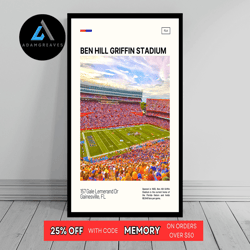 decorative wall art, ben hill griffin stadium print  florida gators canvas  ncaa stadium canvas   oil painting  modern a