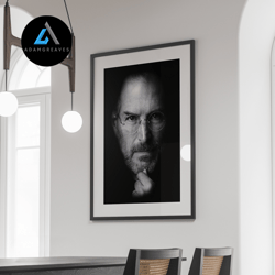 decorative wall art, steve jobs canvas, apple founder art, entrepreneur print, motivational decor, jobs memorabilia, tec