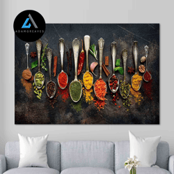 decorative wall art, kitchen wall art kitchen canvas wall art kitchen prints kitchen artwork herbs spices-2