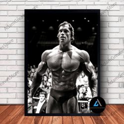 framed canvas ready to hang, arnold schwarzenegger poster canvas wall art family decor, home decor, frame option-1