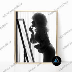 framed canvas ready to hang, dolly parton makeup famous country music diva print singer poster black white retro vintage