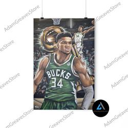 framed canvas ready to hang, giannis antetokounmpo - fine art print, giannis nba wall art, giannis antetokounmpo poster