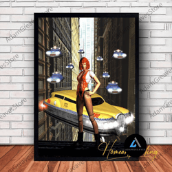 framed canvas ready to hang, the fifth element movie poster canvas wall art family decor, home decor, frame option