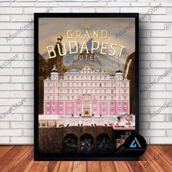 framed canvas ready to hang, the grand budapest hotel movie poster canvas wall art family decor, home decor, frame optio