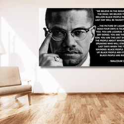 malcolm x quote poster art, malcolm x print art canvas, modern wall decor, malcolm x portrait, vintage actore poster pri