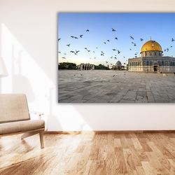 masjid al aqsa canvas wall art, masjid al aqsa poster print, extra large canvas wall art, islamic wall art decor, islami