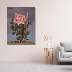 ren magritte mid century poster art, rene magritte canvas wall art, reproduction home decor, surrealism canvas art, mode