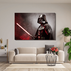 starwars darth vader poster art, darth vader print art canvas, clone wars, darth vader wall art decor, darth vader fan g