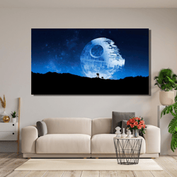 starwars movies poster art, starwars death star print art canvas, starwars wall art decor, star wars poster print art, k