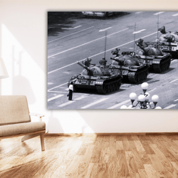 tank man of tiananmen square poster art print, tank man beijing photo 1989 vintage poster art, military war print, tankm