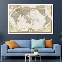 world map poster print, world vintage map print art, nursery wall art, antique style map,office wall art, housewarming g