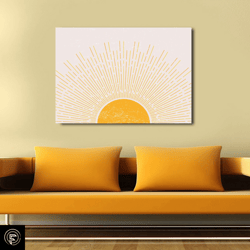 abstract boho wall art, abstract boho sunlight paper on canvas, extra large wall art decor, living room wall art decor,