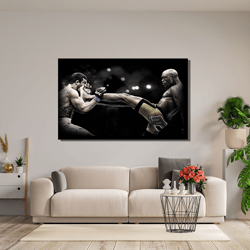 anderson silva legendary kick poster art print, anderson silva poster art canvas, gym wall art canvas print art,ufc boxi