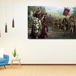caesar and his legions poster art print, caesar and his legions canvas art, ancient rome wall art decor, caesar and his