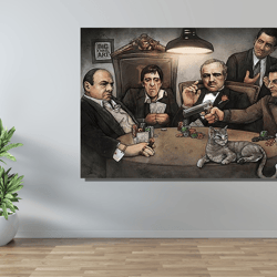 famous gangsters canvas wall art, gangsters canvas print home decor,office decor, the godfather art, large canvas wall d