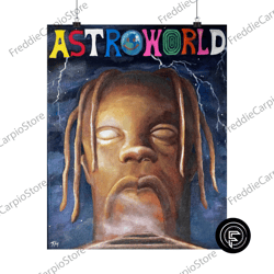 decorative wall art, astroworld, travis scott - poster print, acrylic painting