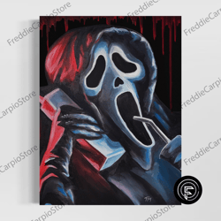 decorative wall art, ghostface scream - fine art print, ghostface poster print, hand-painted art print, scream gicle pos