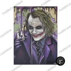 decorative wall art, heath ledger joker joker card oil painting - canvas print