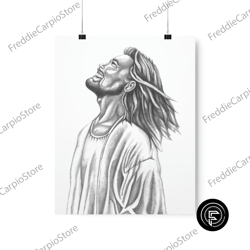 decorative wall art, jesus - fine art print, jesus wall art, faith christianity poster print, hand-drawn jesus art, holy