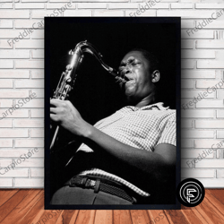 decorative wall art, john coltrane music poster canvas wall art family decor, home decor, frame option-2