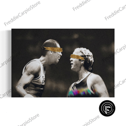 decorative wall art, kareem and bird (heart of the game) - poster print