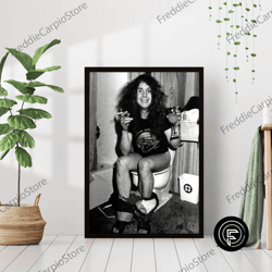 decorative wall art, ozzy osbourne bathroom toilet poster black sabbath vintage black and white funny restroom photograp