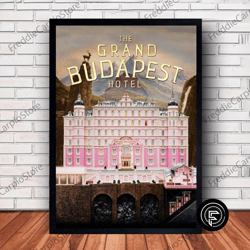 decorative wall art, the grand budapest hotel movie poster canvas wall art family decor, home decor, frame option