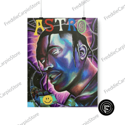 decorative wall art, travis scott astroworld - fine art print, trippy travis scott poster print, astroworld album wall a