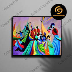 high quality decorative wall art, colorful wall art, african dancers, african woman poster, african wall art, black woma
