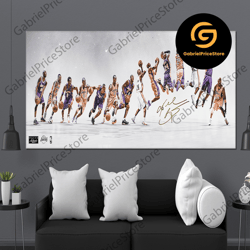 high quality decorative wall art, kobe bryant timeline canvas or poster, black mamba wall art, rolled canvas print, nba