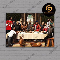 high quality decorative wall art, last supper best rappers of the history canvas art, hip-hop poster, hiph-hop gift, leg