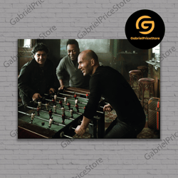 high quality decorative wall art, maradona zidane pele playing pinball, armando mardona canvas, zinedine zidane canvas,