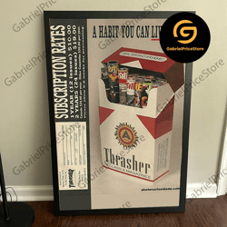 high quality decorative wall art, thrasher band vintage canvas, thrasher fan gift, rock music band canvas,a habit you ca
